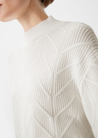 COMMA Sweter w kolorze biały