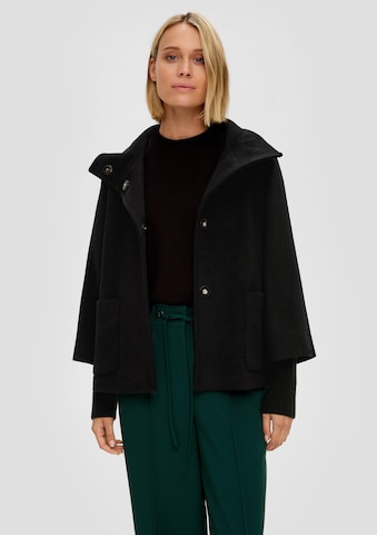 s.Oliver BLACK LABEL Between-Seasons Coat in Black: front