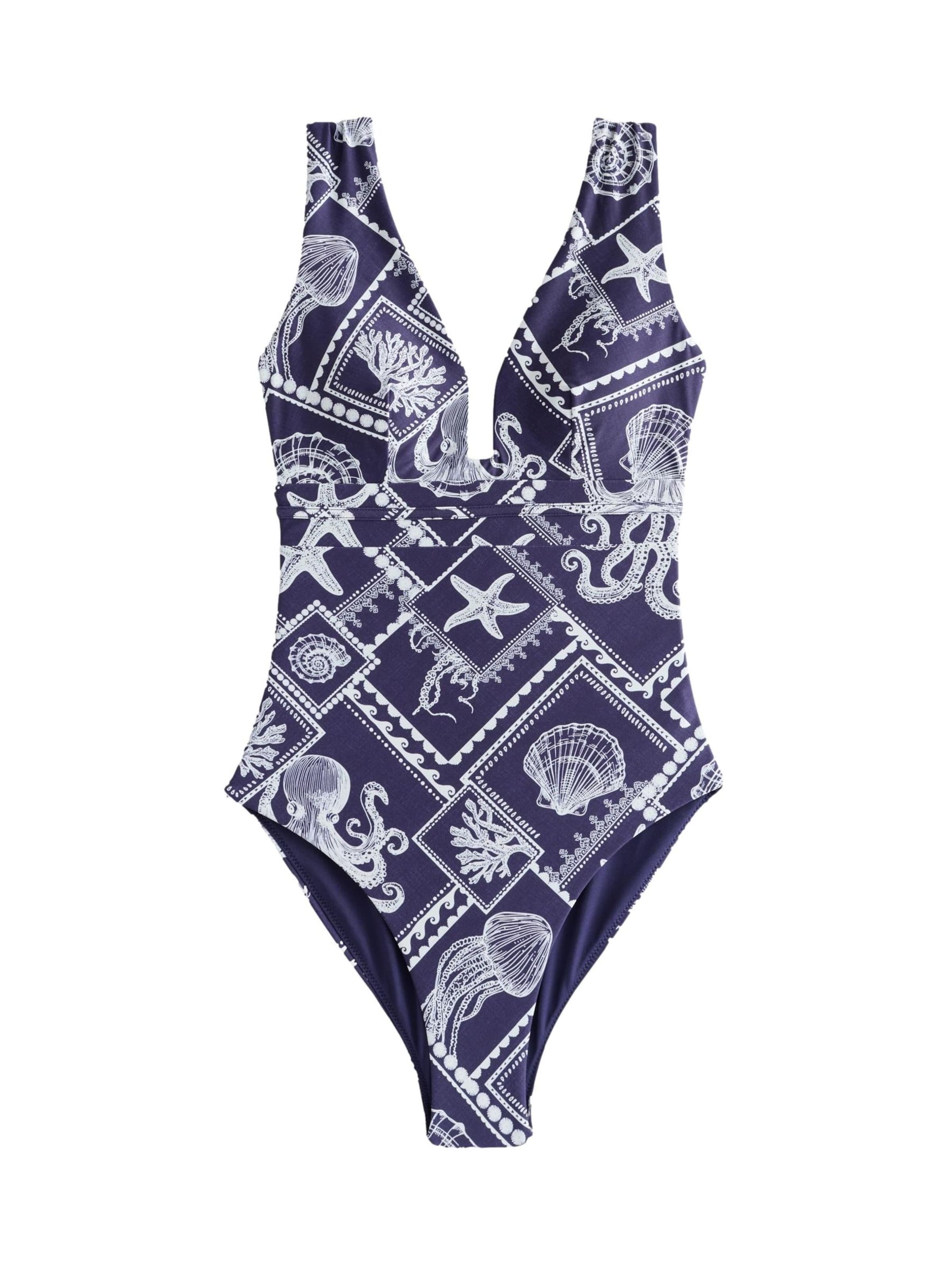 Next Swimsuit in Marine blue / White, Item view