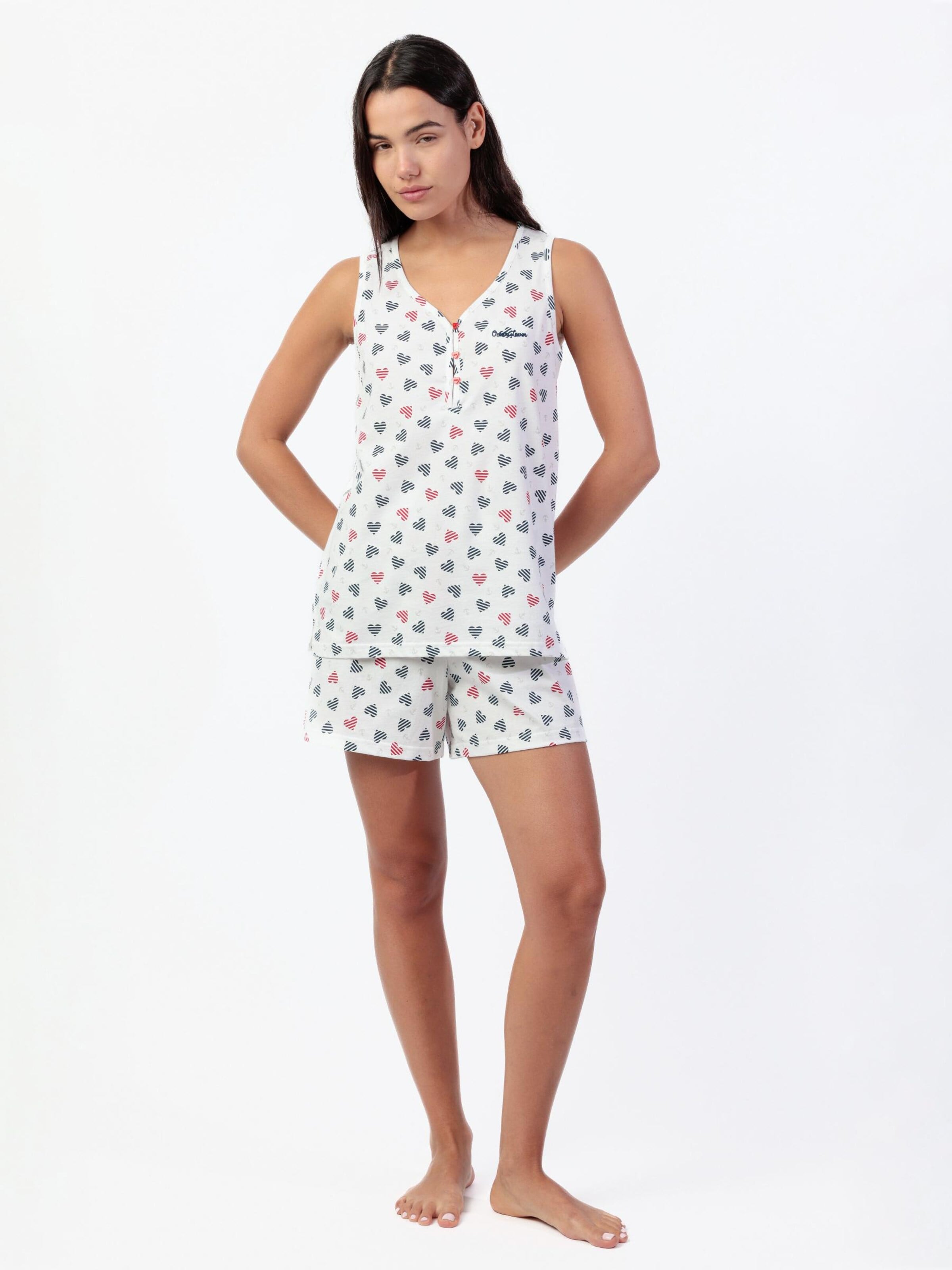 admas - Pijama 'Ocean Lover' en beige: frente