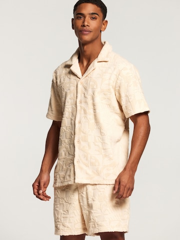 Shiwi Comfort fit Overhemd 'TOWELING' in Beige: voorkant