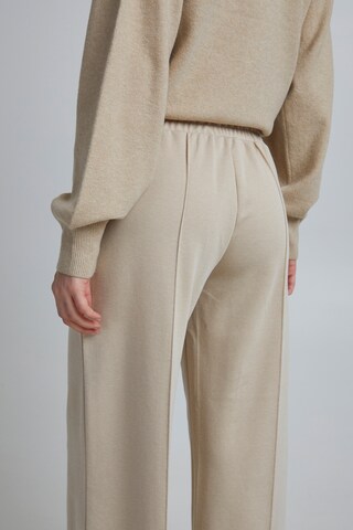 ICHI Wide Leg Housut 'Nevelin' värissä beige