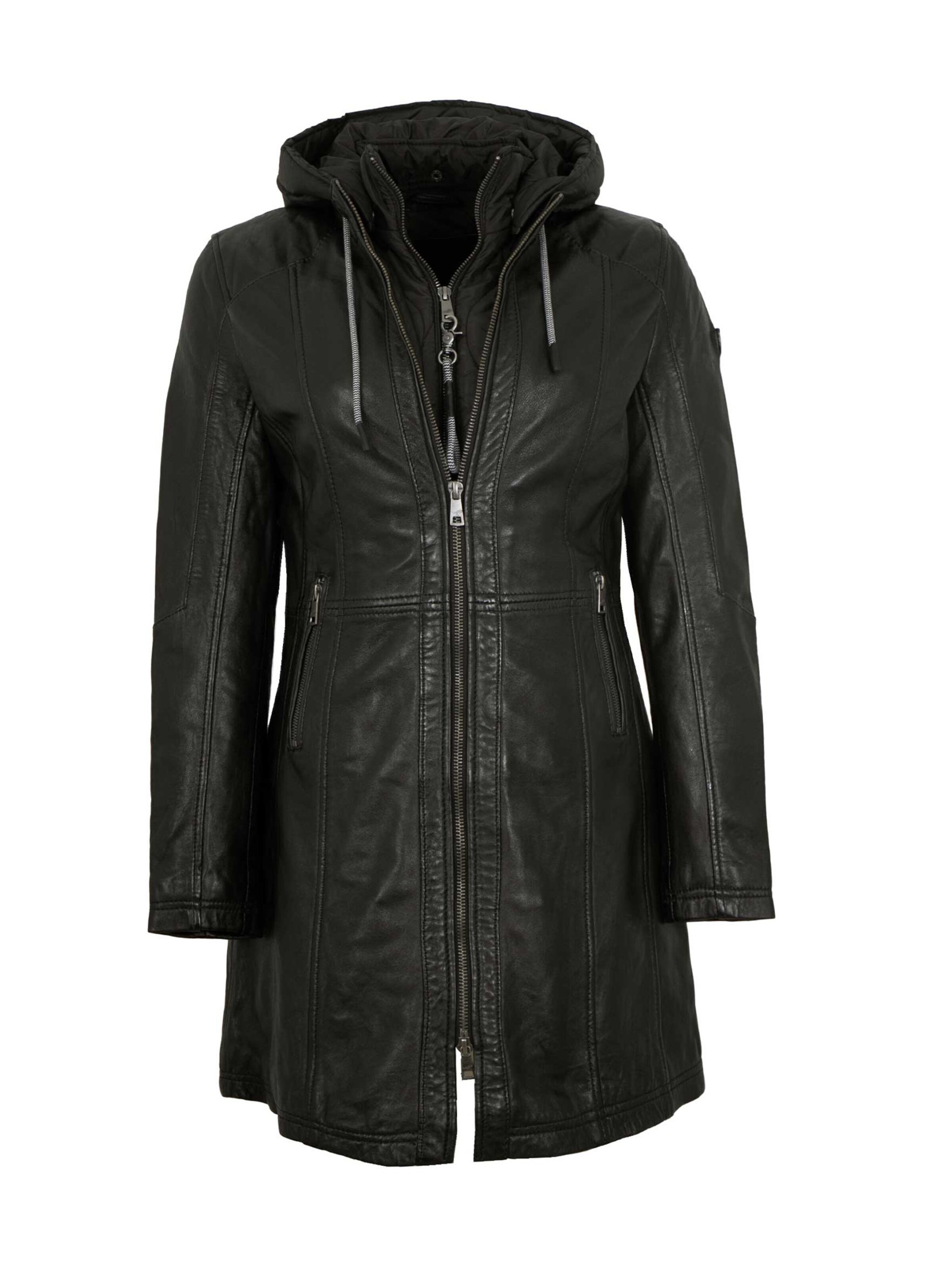 Mauritius Between-Seasons Coat 'MWMilene' in Black: front