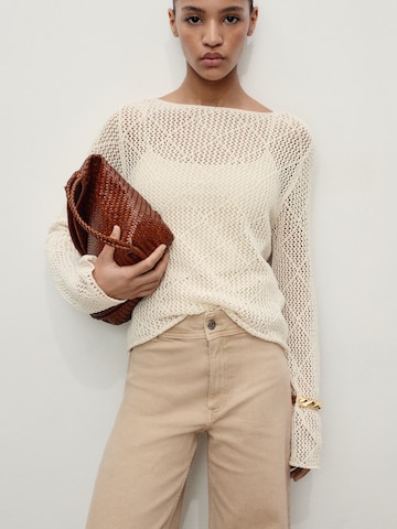 MANGO Loosefit Jeans 'CATHERIN' in Beige