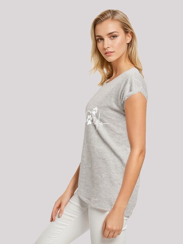 F4NT4STIC Shirt 'Heartbeat Dog Love' in Grijs