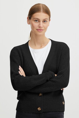Oxmo Loosefit Strickjacke 'Norene' in Schwarz: Vorderseite