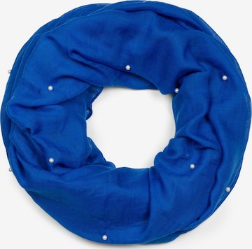 styleBREAKER Schlauchschal 'Loop Schal mit Perlen Applikation' in Blau: Vorderseite