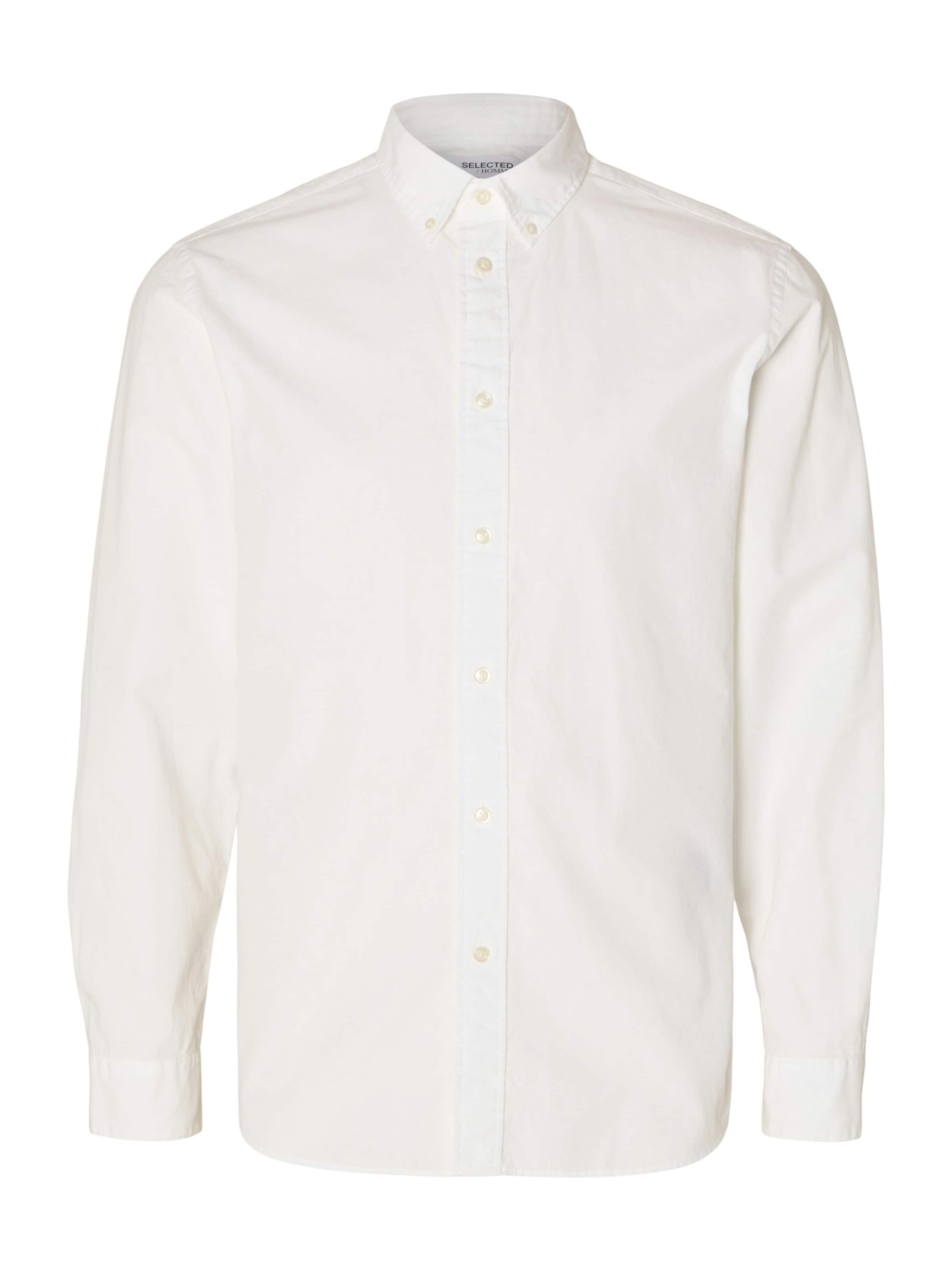 SELECTED Slim Fit Paita 'SLHRICK' värissä valkoinen: etupuoli