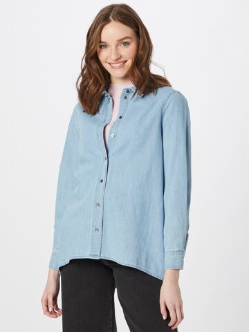 VERO MODA Blouse 'FLORA' in Blauw: voorkant