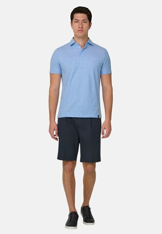 Boggi Milano Slimfit Bandplooibroek in Blauw