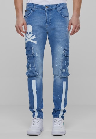 Skinny Jeans cargo di 2Y Premium in blu: frontale