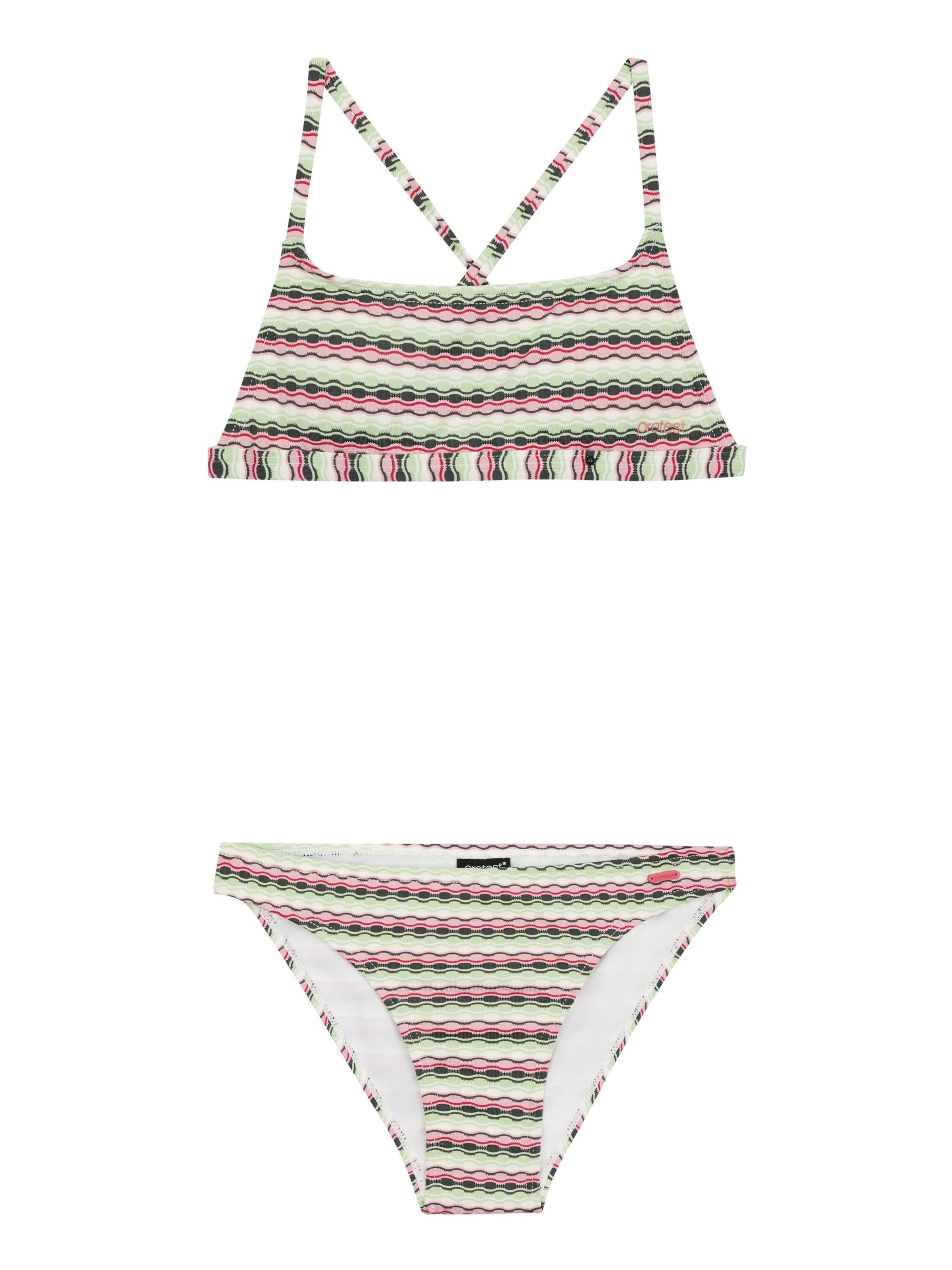 PROTEST Bustier Bikini 'PRTMAE JR' in Groen: voorkant