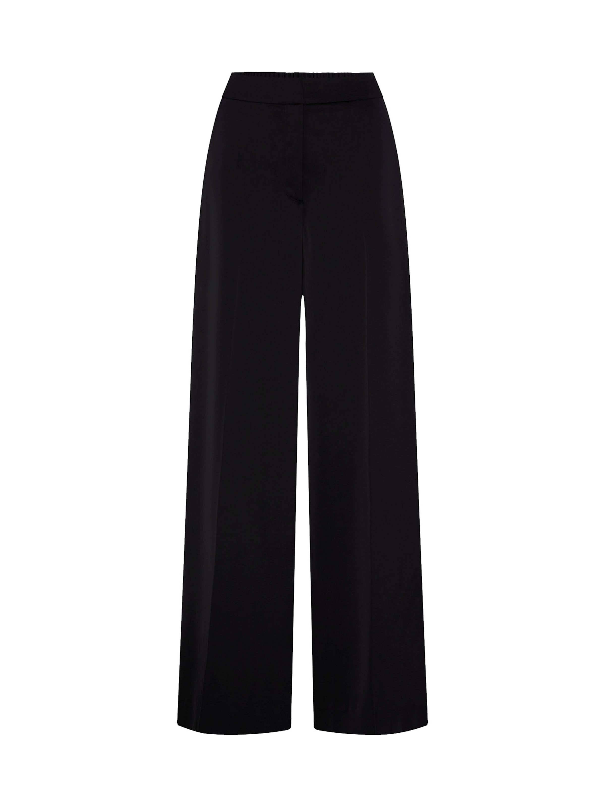 Calvin Klein - Pierna ancha Pantalón de pinzas en negro: frente