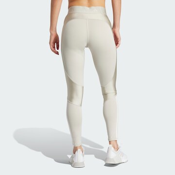 ADIDAS PERFORMANCE Skinny Sportovní kalhoty 'Hyperglam Shine Full-length' – béžová