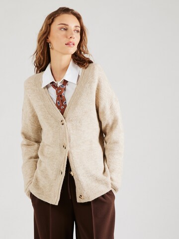 VILA Knit Cardigan 'VIMA' in Beige: front