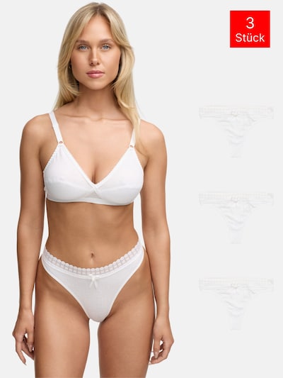 Tazzio Thong '3er Pack F927' in White, Item view