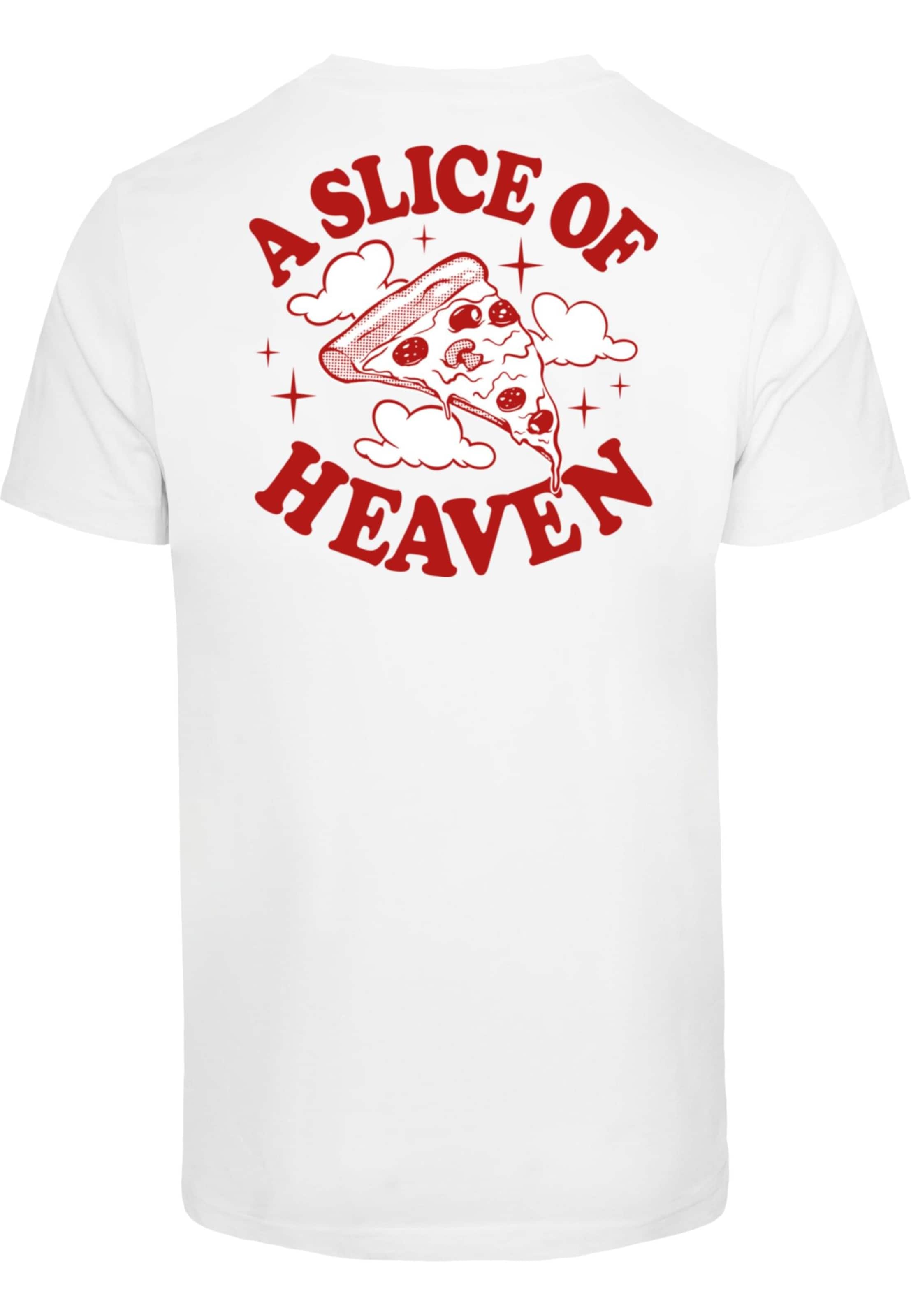 Mister Tee T-Shirt 'Slice Of Heaven Pizza' in Weiß