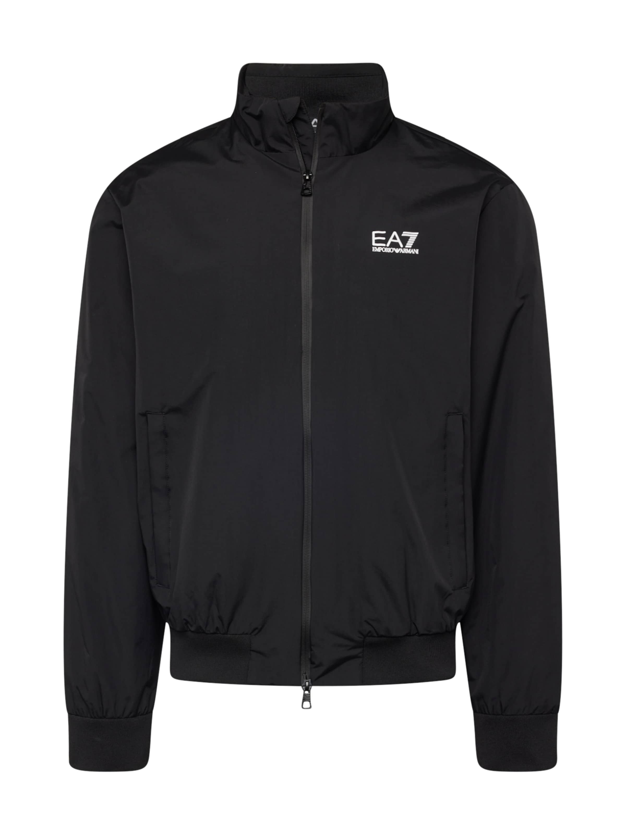 EA7 Emporio Armani Φθινοπωρινό και ανοιξιάτικο μπουφάν σε μαύρο: μπροστά