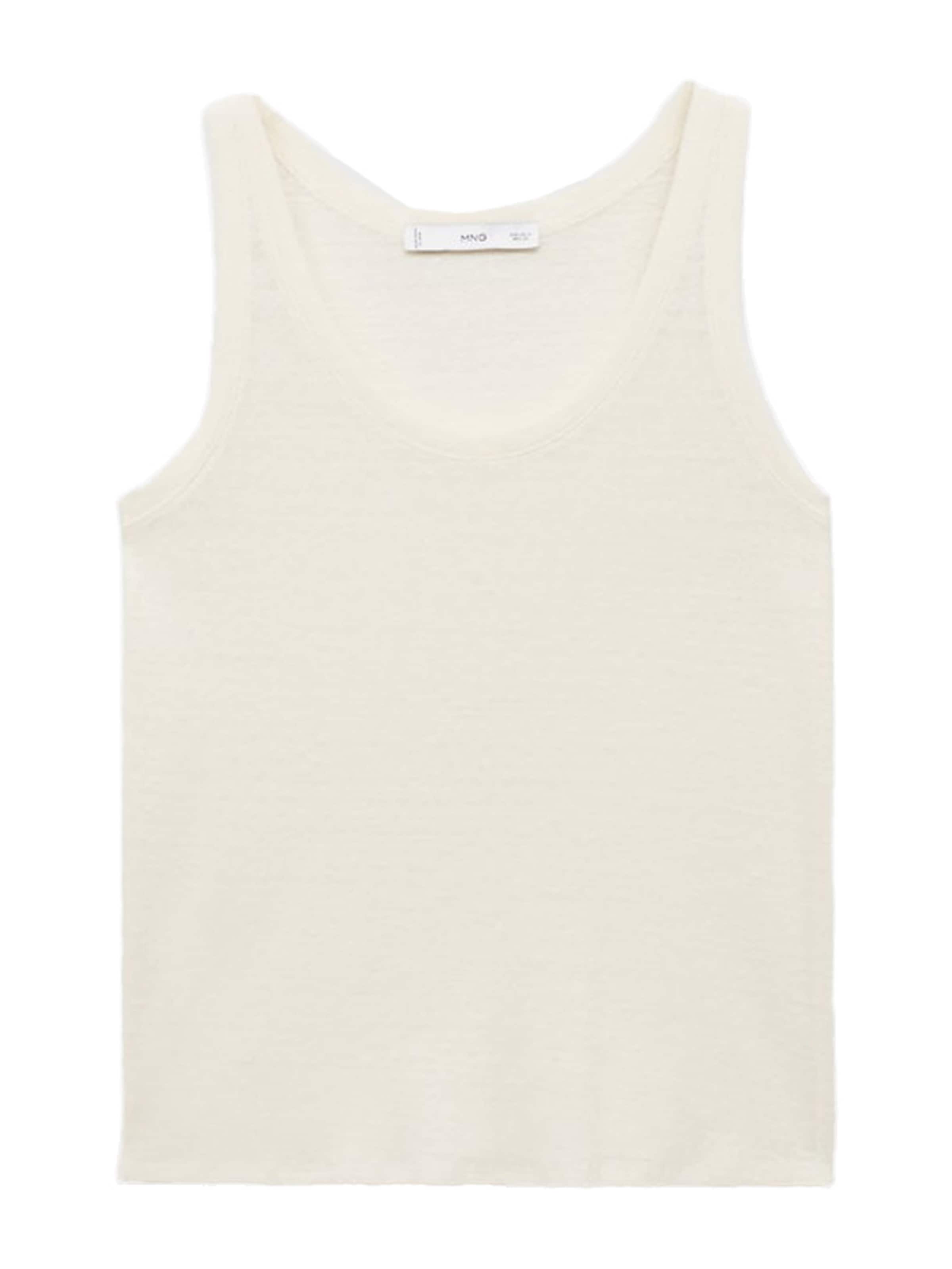 Top brodat 'LINI' de la MANGO pe bej: față