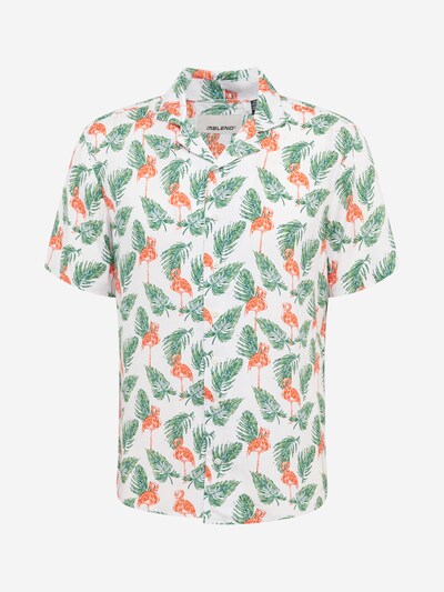 BLEND Button Up Shirt in Green / Orange / White, Item view