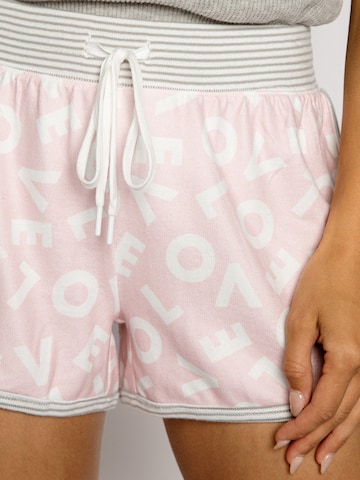 PJ Salvage Pajama Pants ' Live Life Grateful ' in Pink