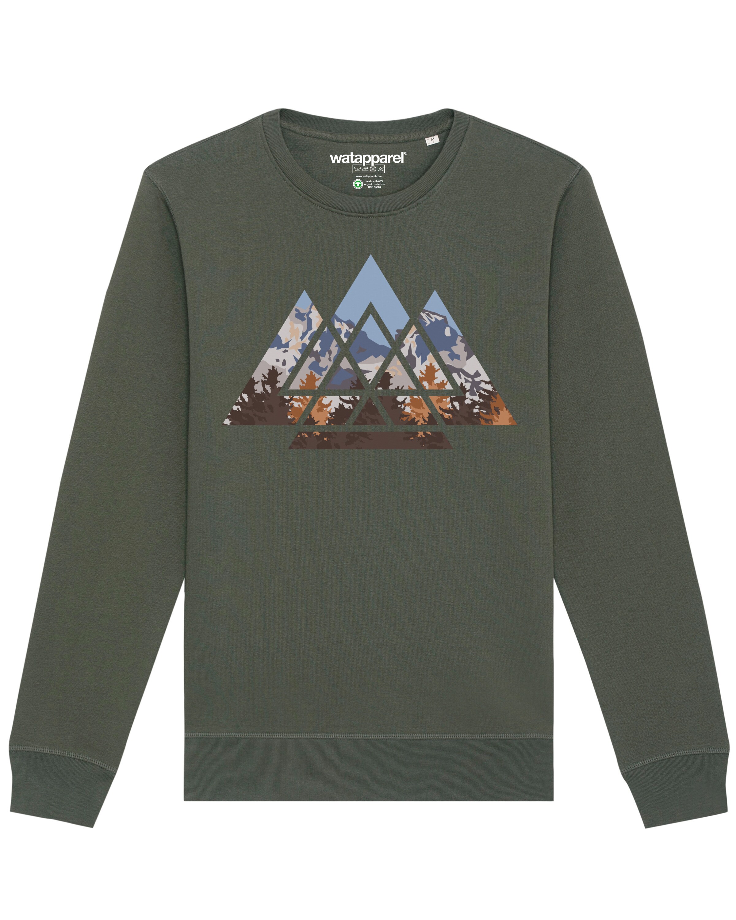 Sweat-shirt ' Geometric Landscape ' Watapparel en vert : devant