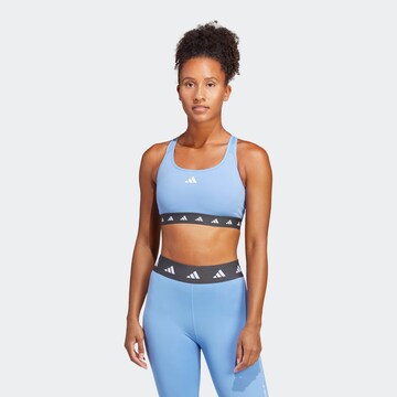 ADIDAS PERFORMANCE - Soutien Bustier Soutien de desporto 'Powerreact' em azul: frente