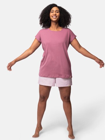 greenjama Pajama Shirt 'Lässiges T-Shirt aus Derby-Rib' in Purple