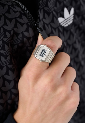 ADIDAS ORIGINALS Digitaal horloge 'DIGITAL TWO RING' in Zilver: voorkant