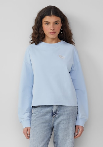 QS Sweatshirt in Blauw: voorkant
