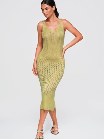 Ombre Knitted dress in Green: front