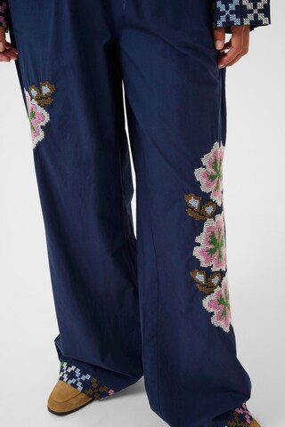 CULTURE Wide leg Pants 'CUBreezy' in Blue