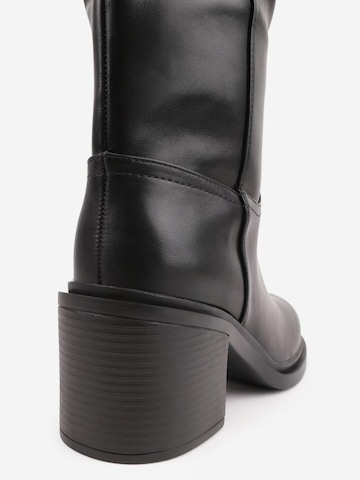 Boots 'Bottes motard à talons bloc - marron' VERA Collection en noir