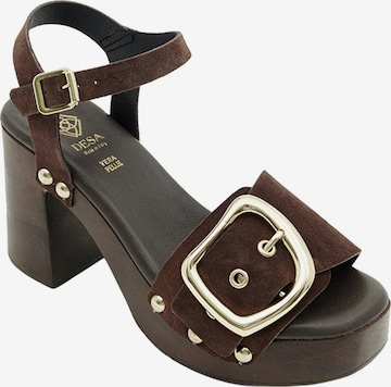 Desa Strap sandal 'Plateau-Sandalen' in Brown: front