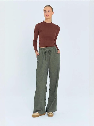 Wide leg Pantaloni di MixRay in verde
