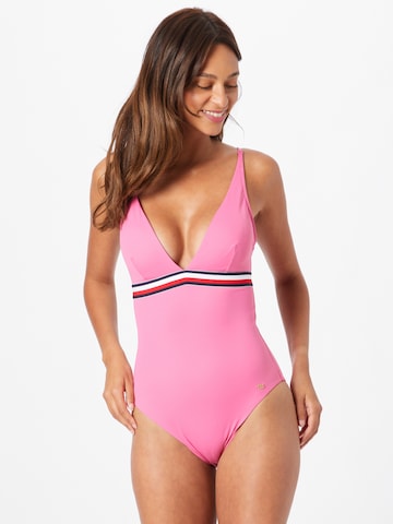 Tommy Hilfiger Underwear Triangle Swimsuit in Pink: front