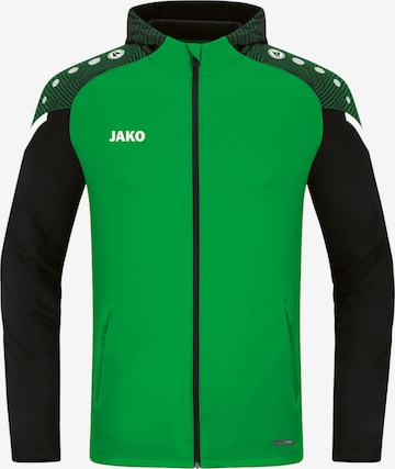 JAKO Athletic Zip-Up Hoodie in Green: front
