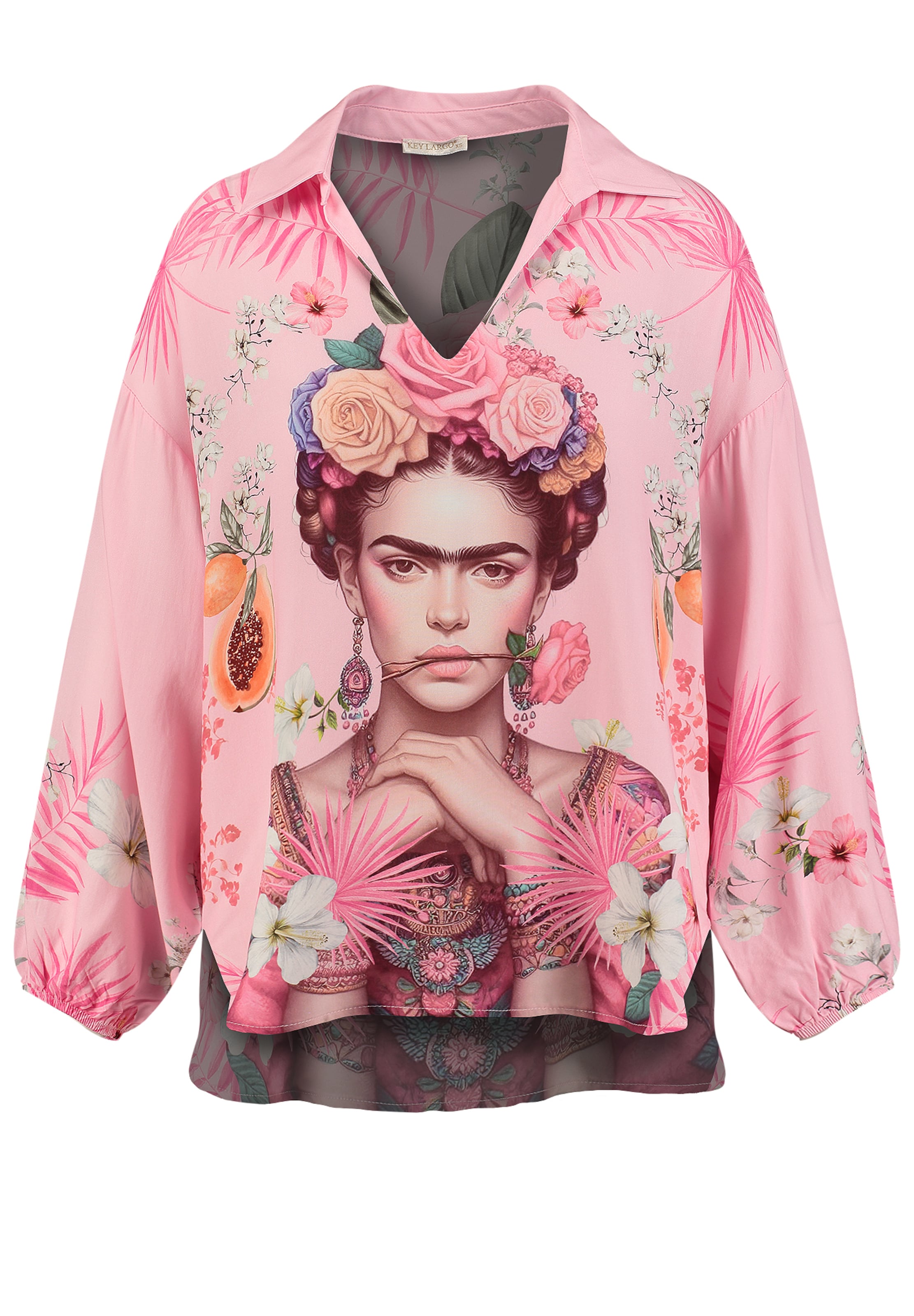 Key Largo Bluse 'GALLERY' in Pink: Vorderseite