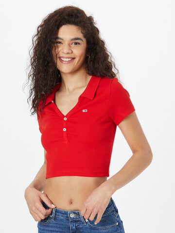 Tommy Jeans Tričko – červená: přední strana