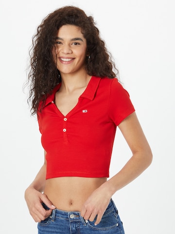 T-shirt Tommy Jeans en rouge : devant