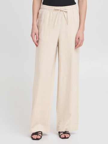 ICHI Loose fit Trousers in White: front