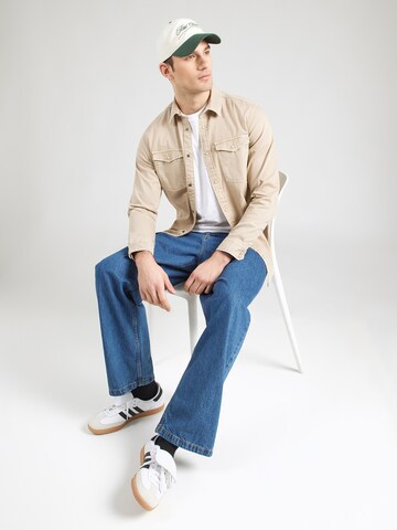 JACK & JONES Slim Fit Skjorte 'JWHSHERIDAN' i beige