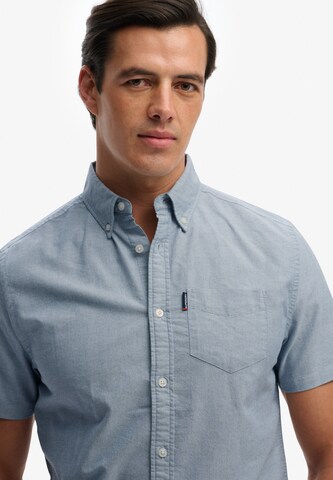 Superdry & Co Regular fit Overhemd 'Essentials Oxford' in Blauw