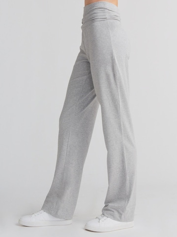 Leela COTTON Wide leg Pants 'Damen Bio-Baumwoll Komforthose' in Grey