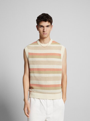 Bershka Sweater Vest in Beige: front