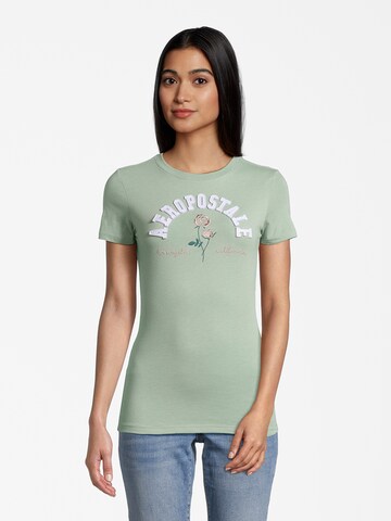 T-shirt AÉROPOSTALE en vert : devant