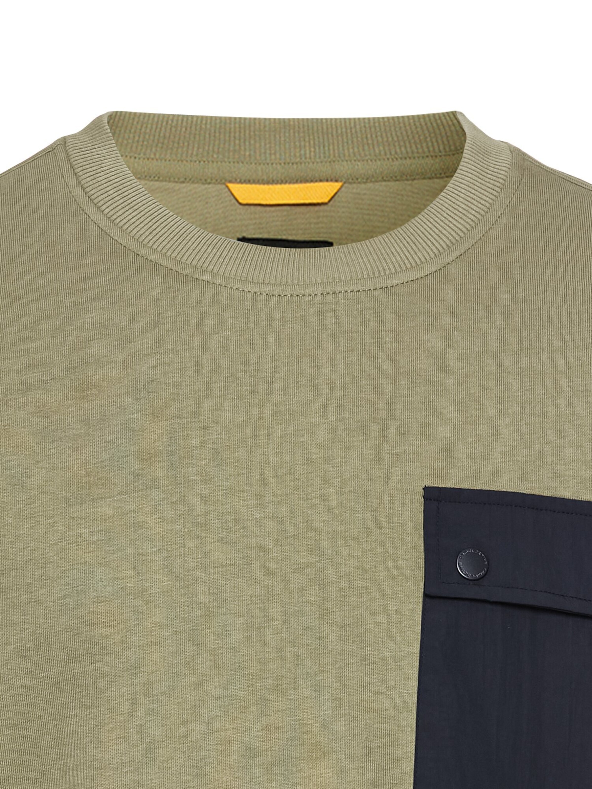 CAMEL ACTIVE Lässiges Sweatshirt mit Kontrasttasche in Grün