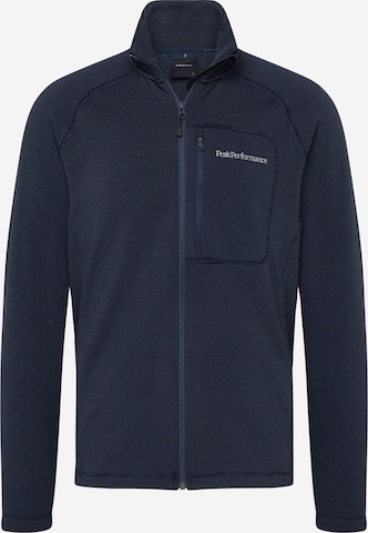 Sweat de sport PEAK PERFORMANCE en bleu : devant