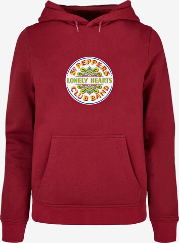 Merchcode Sweatshirt 'Beatles - St Peppers Lonely Hearts' in Rood: voorkant