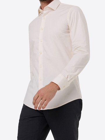 PIERRE CARDIN Slim fit Business shirt in Beige